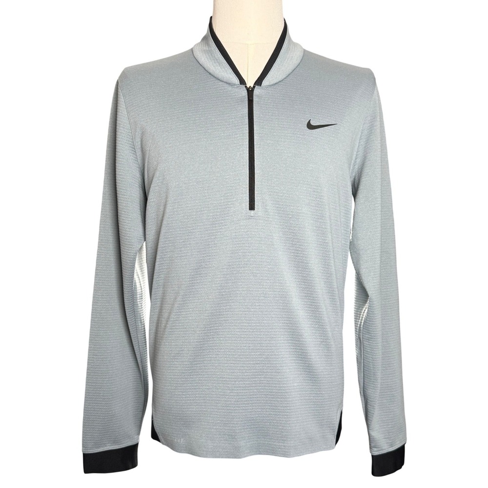 Nike Tiger Woods Pullover Mens M Grey Excellent Golf Quarter Zip 639817-088